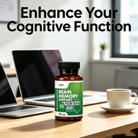 Capsules de soutien cérébral pour la mémoire et la concentration avec vitamines B6, B9, B12, 60 unités, complément alimentaire