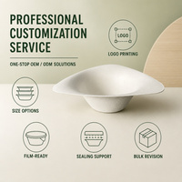 Tazón de Helado Compostable de Bagazo de Caña de Azúcar, Tazón Ovalado Ecológico Desechable para Postres, para Fiestas, Picnics, Cafés, Comida para Llevar, Alimentos Congelados