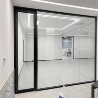 Cloison panoramique double vitrage en aluminium de 80 mm pour bureaux, salles de conférence et espaces commerciaux