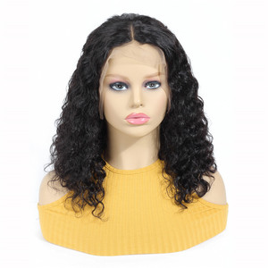 Yeswigs Cheveux Indiens Bruts Vierge <span class=keywords><strong>Courte</strong></span> <span class=keywords><strong>Perruque</strong></span> Bob Cheveux Humains <span class=keywords><strong>Perruque</strong></span> <span class=keywords><strong>Lace</strong></span> Front Bouclée Ondulée Profonde 13X4HD Perruques Frontales en Dentelle pour Femmes Noires - Product Image 2