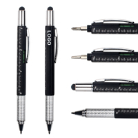 Stylo multifonction 6-en-1 le plus vendu avec logo imprimé, stylet, outil multifonction, stylo bille multifonction, cadeaux