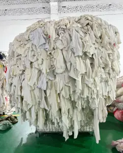 Một lớp vải trắng bông rags dệt chất thải t Áo sơ mi bông rags 100% bông công nghiệp lau sạch rags