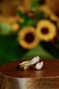 Xinfly 18K Solid Gold Snake <b>Fine</b> <b>Rings</b> 0.56ct Natural Diamond <b>Rings</b> Luxury Trendy Daily Jewelry Gift - Product Image 5