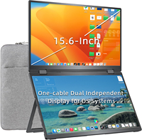 Moniteur portable OEM ODM 15,6 pouces IPS 1920x1080, double écran USB-C, écran secondaire pour ordinateur portable, haut-parleur intégré, coque en métal CNC, bureau