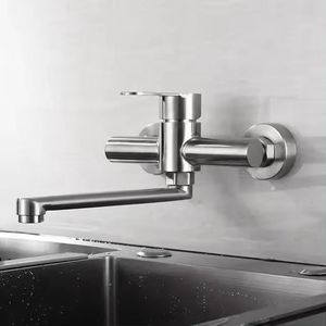 Robinet de cuisine en acier inoxydable, siège de valve de 35 mm, montage mural, unité unique, eau chaude et froide - Product Image 2
