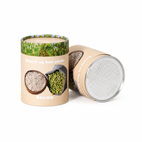 Emballage en tube de papier de qualité alimentaire personnalisé, résistant à l'humidité, avec doublure en aluminium, conteneur cylindrique en carton pour poudre de soja
