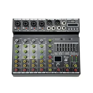 Hot sell 6 channel audio mixer mini mixing console PR6