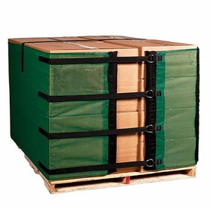 Couverture de palette en plastique de bâche de maille verte de polyester coupe-vent avec l'anneau en D - Product Image 1