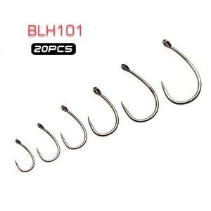 20 pièces accessoires de pêche 18 #-8 # hameçon sans ardillon plate-forme nymphe crevette humide Caddis hameçons de pêche sans ardillon - Product Image 1