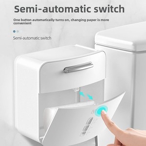 Multi-Functional Sanitary Tissue Paper <b>Storage</b> <b>Box</b> Punch-Free Bathroom Toilet with Toilet Roll Plastic <b>Material</b> - Product Image 3