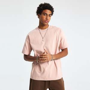 เสื้อยืดโชว์ไหล่สำหรับผู้ชายปักลาย245GSM วินเทจโอเวอร์ไซส์ออกแบบโลโก้ได้ตามต้องการ - Product Image 3