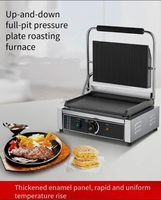 Nouvelle machine à panini électrique commerciale en acier inoxydable avec plaques de cuisson antiadhésives, haute productivité