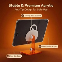 Support de téléphone universel pliable et réglable en hauteur, en acrylique orange citrouille d'Halloween, personnalisable avec logo OEM