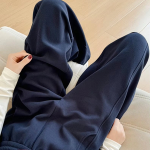 <span class=keywords><strong>Pantaloni</strong></span> <span class=keywords><strong>sportivi</strong></span> americani Casual da <span class=keywords><strong>donna</strong></span> autunno inverno nuovi <span class=keywords><strong>pantaloni</strong></span> della tuta larghi dritti a gamba larga a metà pigra foderata in pile - Product Image 1