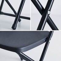 Chaises pliantes confortables pour conférences de bureau, chaises d'extérieur portables en plastique empilables pour salons professionnels et événements