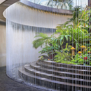 Fontana a Cascata Lineare a Colori per Esterni con Effetto Pioggia e Acqua Corrente - Product Image 5