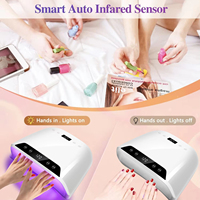 Lampe de séchage des ongles professionnelle avec logo personnalisé, 72 LED, écran LCD et 4 minuteurs, pour manucure en gel en salon