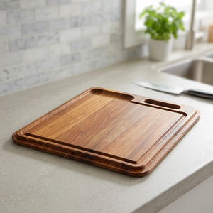 Tabla de Cortar Rectangular de Madera y Mármol, Estilo Japonés, Decorativa, Sostenible, Antibacteriana, 2.0cm de Grosor, para Queso, Muy Popular - Product Image 1
