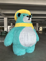 Costume de mascotte géant gonflable personnalisé de 2,6 m en forme d'ours en peluche, tenue d'ours en fourrure pour adulte, idéal pour les événements de Noël et le cosplay