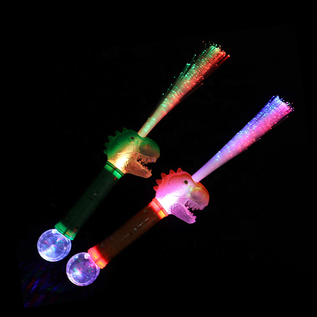 Flexible Led Wand Bendable Light Stick Adapter Fiber Dinosau Optic Led Light up Wand for Concert Event Promotions