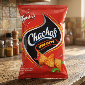 Chips de maïs sans gluten Twisties au curry épicé 70g, texture croustillante, goût salé - Product Image 2