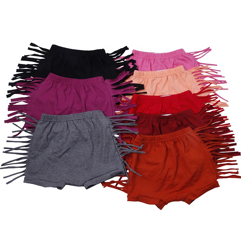 Оптовая продажа, шорты с бахромой для маленьких девочек, детские хлопковые шорты с оборками и бахромой, одежда для мальчиков и девочек