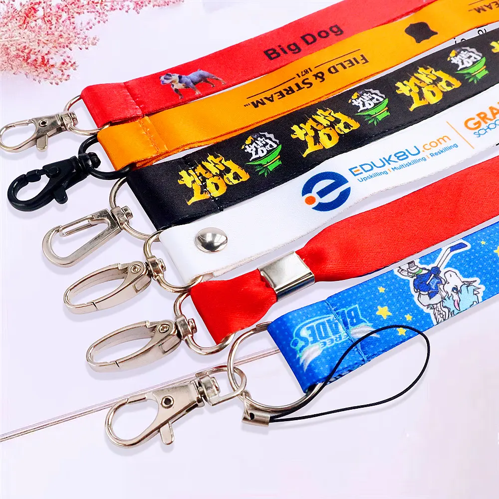 Wholesale high quality nylon polyester material lanyards with personalized logo custom