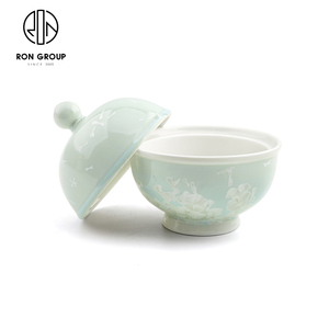 Bonne qualité moderne hôtel restaurant ustensiles de cuisine vaisselle pots <span class=keywords><strong>en</strong></span> porcelaine <span class=keywords><strong>ginkgo</strong></span> cristal compote ensemble de cuisine bol <span class=keywords><strong>en</strong></span> céramique avec couvercle - Product Image 5
