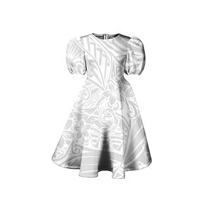 بيع بالجملة: فساتين سهرة نسائية أنيقة بولينيزية مطبوعة قبلية تابا أبيض ملابس فاخرة مخصصة للنساء - Product Image 2