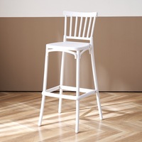 Tabouret de bar Chaise haute Chaises empilables en polypropylène Chaises blanches en plastique pour événement