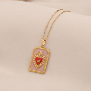 2025 Mode <span class=keywords><strong>Tarot</strong></span> Karte Anhänger Halskette Charm Edelstahl Halskette 18 Karat vergoldet Halskette Schmuck - Product Image 4