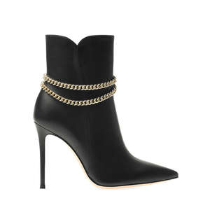 XINZI pioggia Custom taglie grandi 46 <span class=keywords><strong>stivali</strong></span> donna moda pelle nera stivaletti <span class=keywords><strong>con</strong></span> catena in metallo - Product Image 1