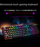 Clavier de jeu filaire USB 104 touches mécanique suspendu rétroéclairé LED arc-en-ciel pour PC ordinateur portable