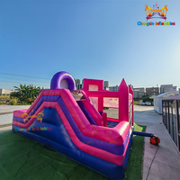 Château gonflable commercial en PVC pour filles, thème licorne, avec toboggan et zone de saut, pour location, capacité 20 personnes