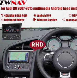 ZWNAV 8 pulgadas para Audi R8 2007-2015 reproductor de coche de fibra de carbono unidad principal navegación GPS Multimedia Video REPRODUCTOR DE DVD <span class=keywords><strong>PUNTO</strong></span> DE Radio de coche - Product Image 3