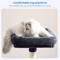 Arbre à chat avec jouet, tour à chat pour chats d'intérieur, maison pour chat avec perchoir rembourré en peluche, hamac confortable et poteaux à gratter en sisal