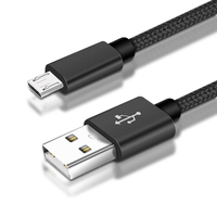 Câble Micro USB en Nylon 5V2A, Conducteur en Cuivre Pur, Charge Rapide, Synchronisation des Données, Cordon Tressé Durable, Chargeur USB pour Téléphone et Tablette, Garantie 12 Mois