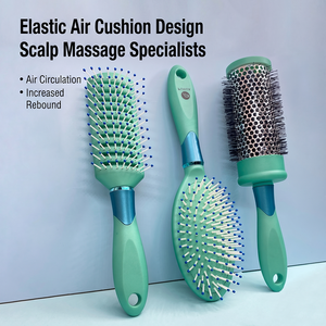 Juego de cepillos para el cabello OEM personalizado, cepillo tipo paleta con cojín y ventilación, 4 piezas, cerdas de nailon, antiestático, para desenredar, venta al por mayor con marca privada - Product Image 5