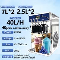 Machine à glace molle professionnelle de comptoir 3 saveurs, congélateur de yogourt glacé de table pour camion de restauration rapide, machine à glace molle