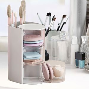 Rotatable <b>Makeup</b> <b>Brush</b> Holder Hair Organizer Desktop Storage Rack Cosmetic Accessories Display <b>Case</b> Cushion Beauty Egg Container - Product Image 4
