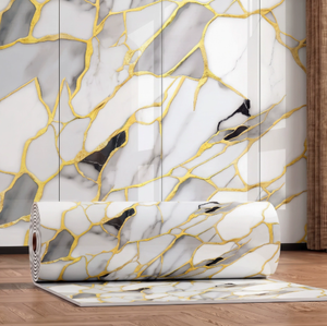 Wall <b>Tiles</b> Sticker Waterproof <b>Self</b> <b>Adhesive</b> PVC Wall Cover Roll For Kitchen Room - Product Image 1