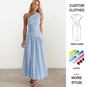Ropa de Mujer al por Mayor, Vestido Maxi de Verano, Color Sólido, Elegante, Corte Formal, Cintura Alta, Sin Mangas, Impresión Digital, Transpirable - Product Image 1