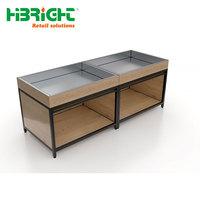 Comptoir de vente en bois durable HIGHBEIGHT, table promotionnelle pour supermarché avec armoire, modèle HBE-VR, origine Chine