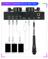 Kartu Suara Eksternal USB Multi-fungsi Berkualitas Tinggi V8 Plus dengan Mikrofon untuk Komputer Mac, Android, Mixer, dan Efek Suara Getar