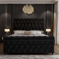 Lit rembourré en cuir avec rangement double, tête de lit haute, lit simple, double, luxe, matrimonial, king size, lit à vérin à gaz, échantillon gratuit