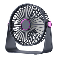 Nouveau mini ventilateur de bureau USB en plastique rechargeable avec veilleuse ; Ventilateur de circulation portable mural double usage pour dortoirs étudiants