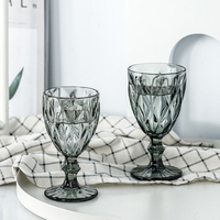 Vente en gros Fête de mariage Vintage Champagne Bleu Ambre Eau Vin Tasses Verrerie colorée Gobelets roses