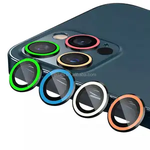 נייד זרוק הוכחת 3D מזג זכוכית צבעוני מתכת מסגרת עדשת מצלמה מגן עבור iPhone 13 פרו מקס mini6.7 6.1 5.4
