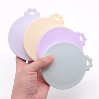 Couvercle en silicone pour boîte de conserve pour animaux de compagnie, couvercle en gel de silicone scellé trois-en-un, anti-poussière, anti-goût, rond, pour snacks