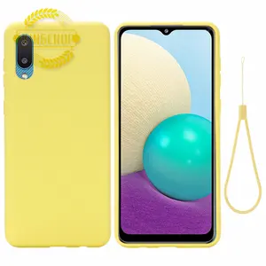 Hot Selling Candy Matte Silicone Liquid Full Cover Phone Case For Samsung Galaxy A02 Shockproof Phone Case